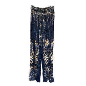Johnny Was Supernova Navy Celestial Print Wrap Pants Size XS
